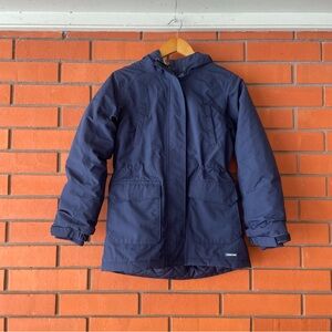Lands’ End Squall Waterproof Windproof Hooded Winter Coat Navy Blue Kids M 10-12